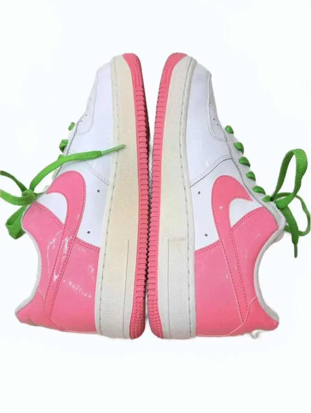 Nike Air Force 1 GS White Gym Pink Green‎ Apple AKA Low Girls 6Y